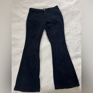 Women's Anthropology Pilcro Black Corduroy Flared Pants